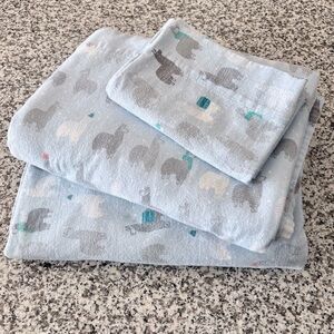 Cuddl Duds—Llamas Cotton Flannel Twin Sheet Set (Flat/Fitted/Pillowcase)